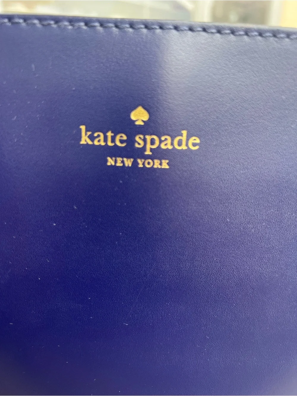 kate spade Navy Leather Tote with Tassel Accent